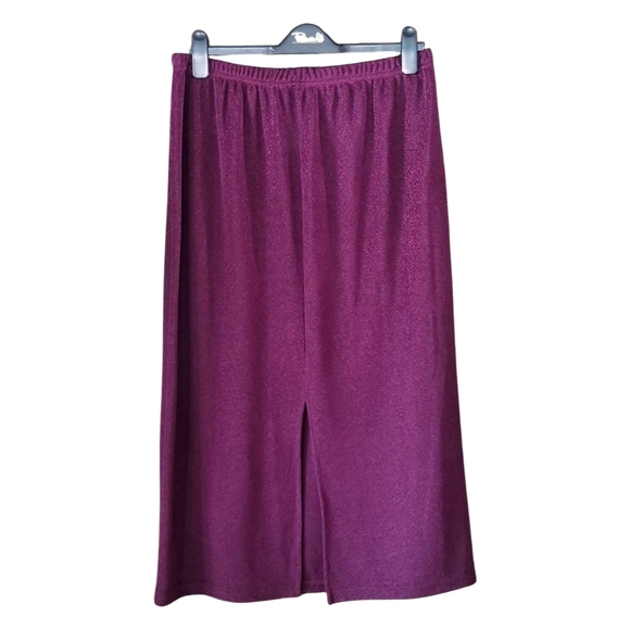 🇨🇦 Vintage 90s Maxi Purple Knit Skirt Size XL - Picture 2 of 7